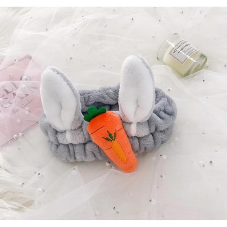 Băng Đô Cà Rốt Tai Thỏ 3D Vải Nhung Xinh Xắn P0098