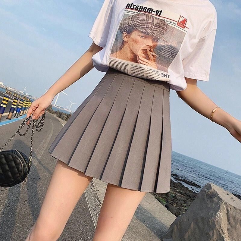 Chân váy B&amp;G JL-DQ-13 dáng chữ A xếp ly lưng cao chống nắng thời trang tùy chọn màu sắc cho nữ