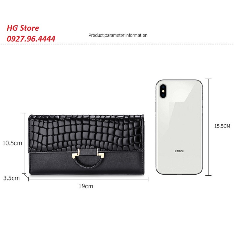 Ví Da Nữ Cao Cấp Da Bò(Da Thật  100%) Dáng Dài Sang Trọng Size 19cm VN02(Bảo Hành 12 Tháng)