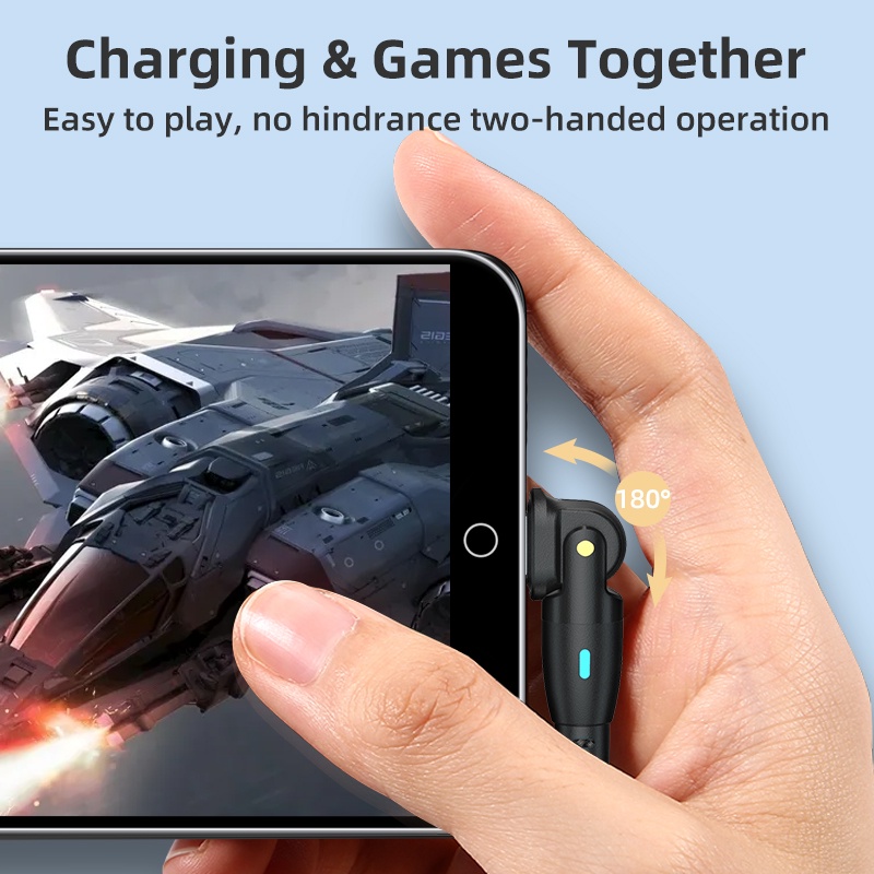 Dây Cáp Sạc Nhanh AUFU 180 Độ 3A 1m 2m Bằng Nylon Có Đèn LED Cho Android
