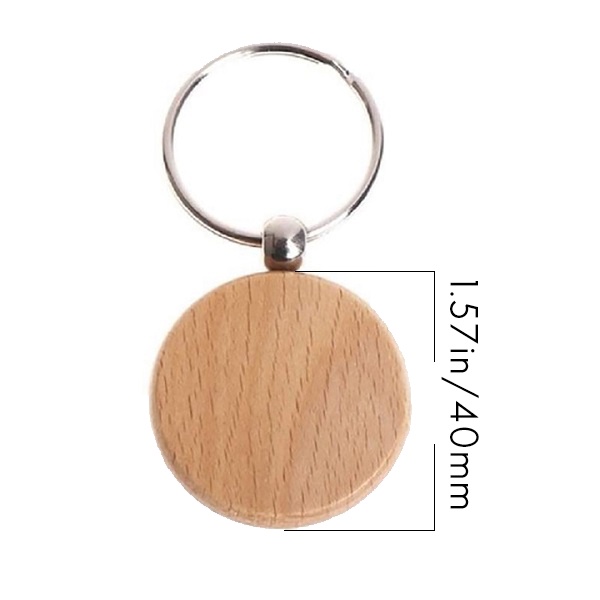 Bộ 40 Móc Khóa Gỗ Tròn Khắc Chữ Diy