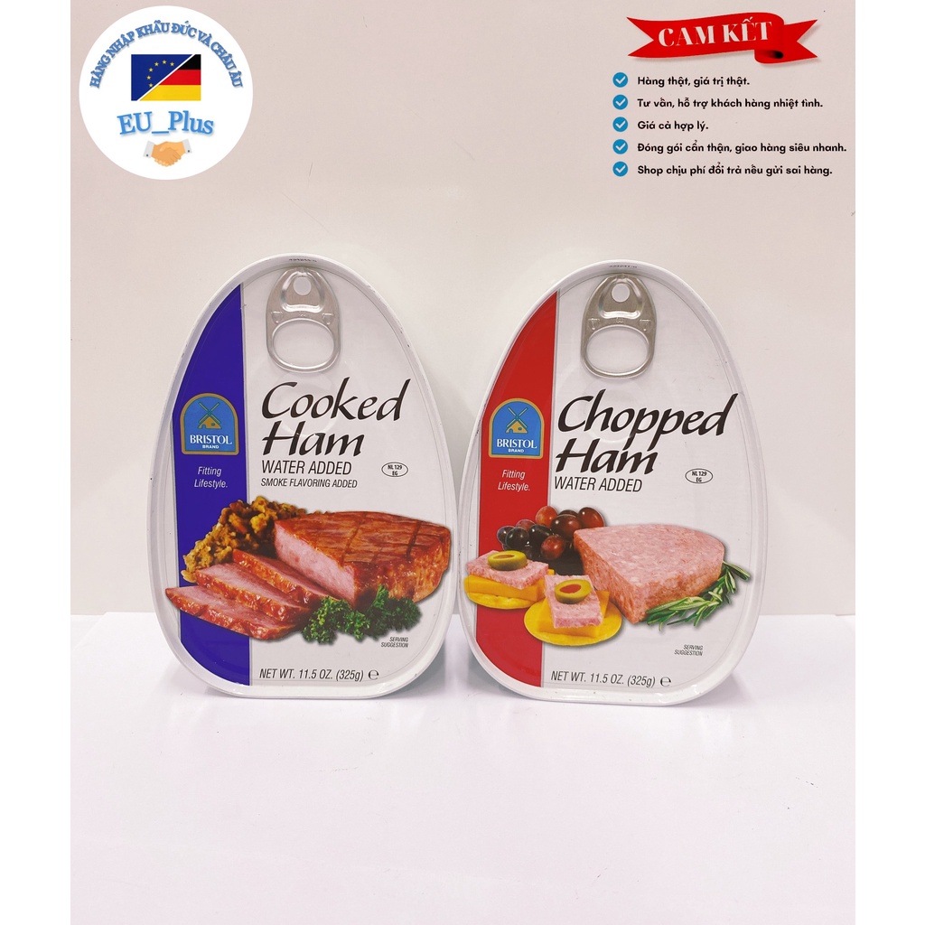 Thịt Hầm Nấu Chín Bristol Brand Cooked Ham 454g/Hộp - Mỹ