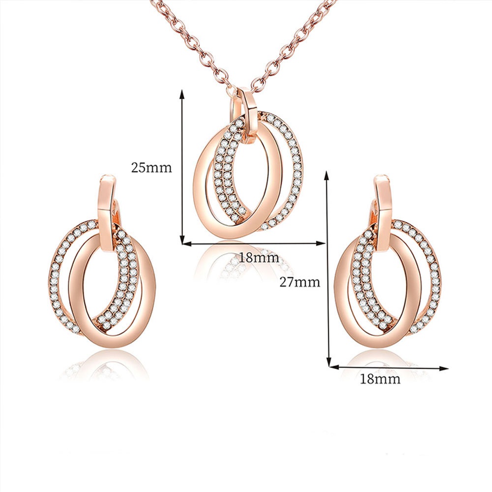 Bộ trang sức đính đá sang trọng thời trang cho nữ