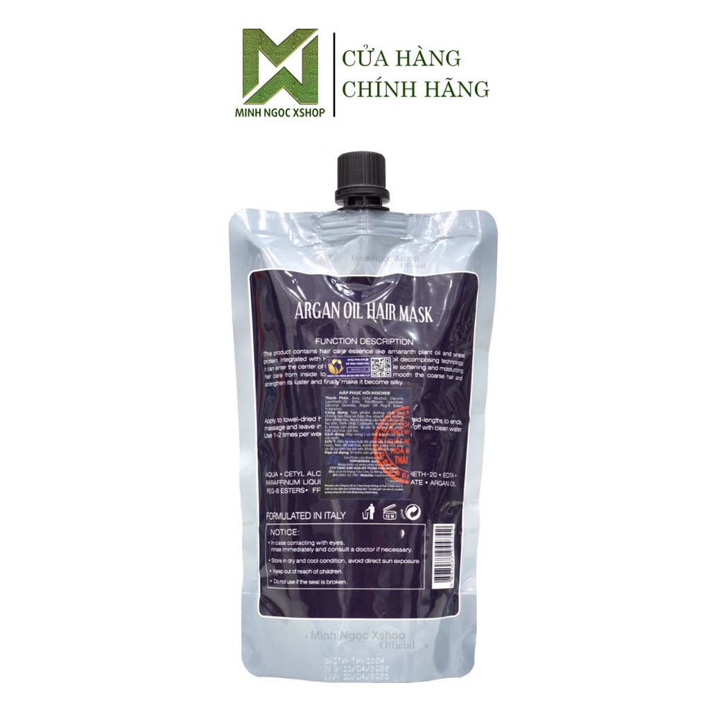 Kem ủ tóc phục hồi siêu mượt Hischer Argan Oil Hair Mask 500ml
