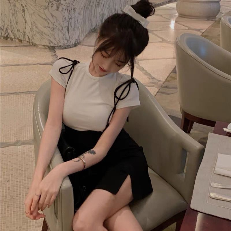 Váy Yếm Cột Ôm Body Xẻ Đùi