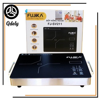 Bếp hồng ngoại 2 vòng nhiệt, bếp điện hồng ngoại fujika fj-sv-211 mặt kính ceramic, công suất 2000w