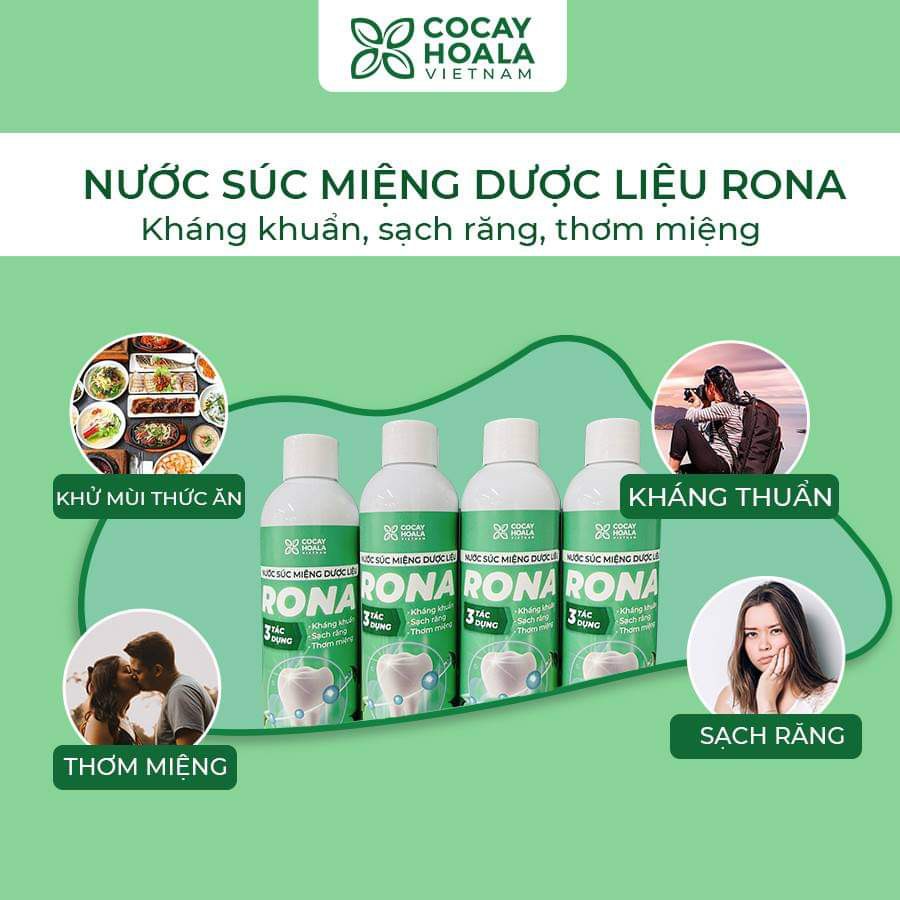 Nước Súc Miệng Dược Liệu Rona [CHÍNH HÃNG] Nước Súc Miệng Rona Khỏi lo Chảy máu chân răng, viêm lợi