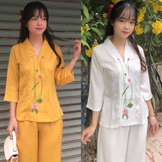 Đồ Lam Đi Chùa # Bà Lai Lụa Đũi Cao Cấp