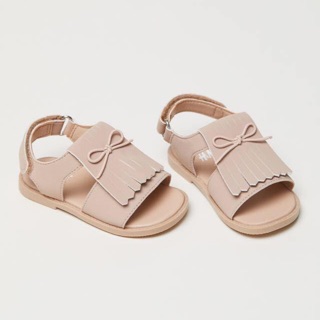 Dép sandal nơ màu hồng nude cho bé gái