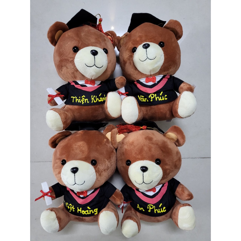 Quà tặng tốt nghiệp, gấu bông cử nhân ,nhận in,thêu logo,tên theo yêu cầu ( nhận ghi chữ nổi không phai)