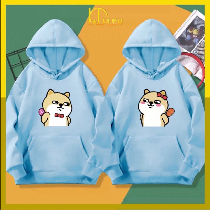 Áo hoodie cặp nam nữ in Dog dễ thương Ms05