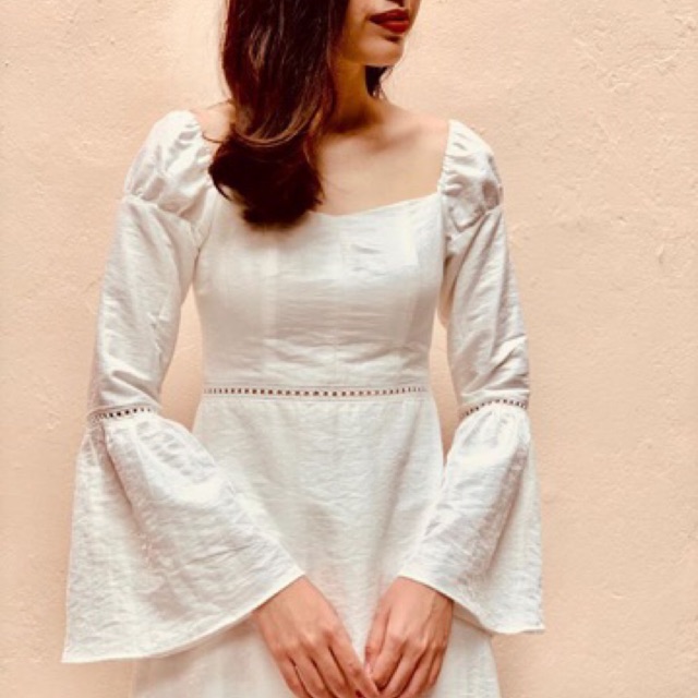 Váy trắng nữ tính - váy dự tiệc/ hẹn hò - Jade Dress (Nine To Five Đội Cấn)
