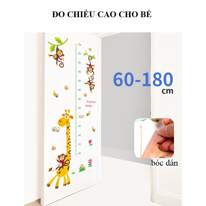 DECAL DÁN TƯỜNG ĐO CHIỀU CAO NHIỀU HÌNH ẢNH NGỘ NGHĨNH