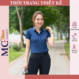 [Quà Tặng 25K]Áo Sơ Mi Nữ Tay Ngắn Mc Fashion, Có Cổ Đức Bẻ, Màu Xanh Than, Đen, Tím A208, Hồng, Đỏ, Kiểu Dáng Công Sở