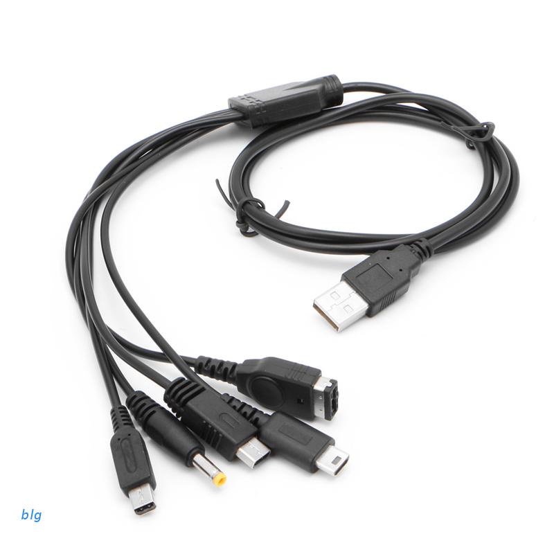 Dây cáp sạc USB 5 trong 1 cho Nintendo GBA SP WII U 3DS NDSL XL DSI PSP