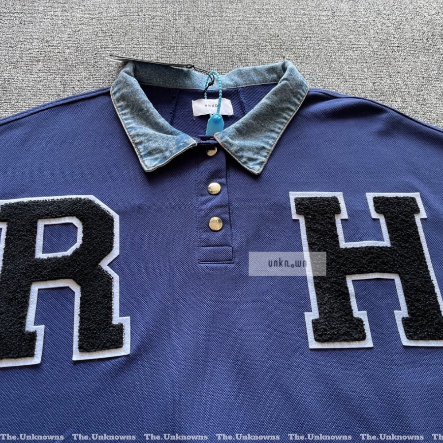 [BEST QUALITY]  - Áo RHUDE Collegiate Polo Sweatshirt ,Áo sweater Polo Sơn Tùng MTP cao cấp full túi tag