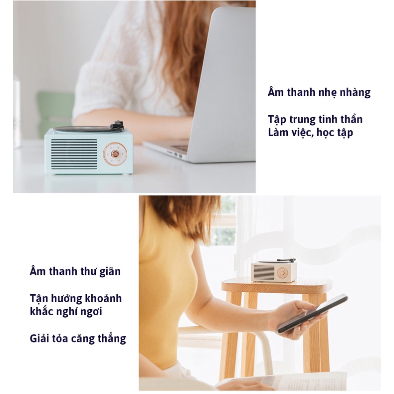 Loa Bluetooth Đĩa Than Phong Cách Cổ Điển | Loa Không Dây Classic Loa Bass Siêu Trầm Kết Nối Thẻ Nhớ, Máy Tính X10