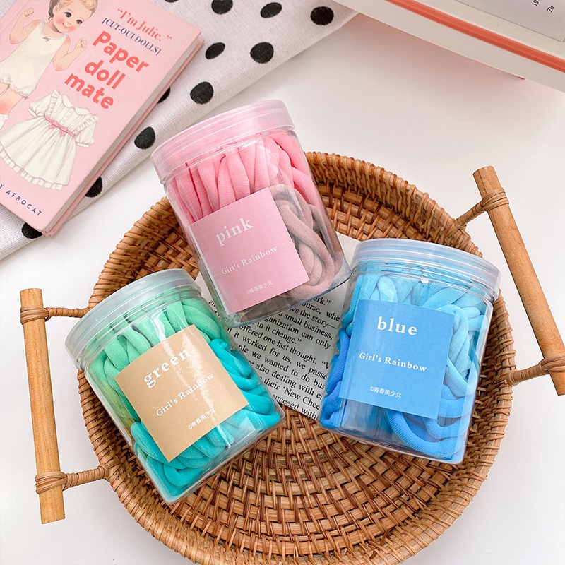 Dây Buộc Tóc Cao Su Co Giãn Tốt Màu Sắc Đơn Giản Thời Trang Cho Nữ