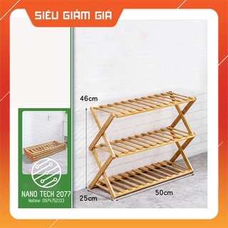 [HNSP82]Kệ để giày dép nhiều tầng gỗ tre, gấp xếp gọn nhẹ Nanotech2077💓💝[SIÊU SALE]🔥💥Kệ không cần lắp ráp cho gia đình