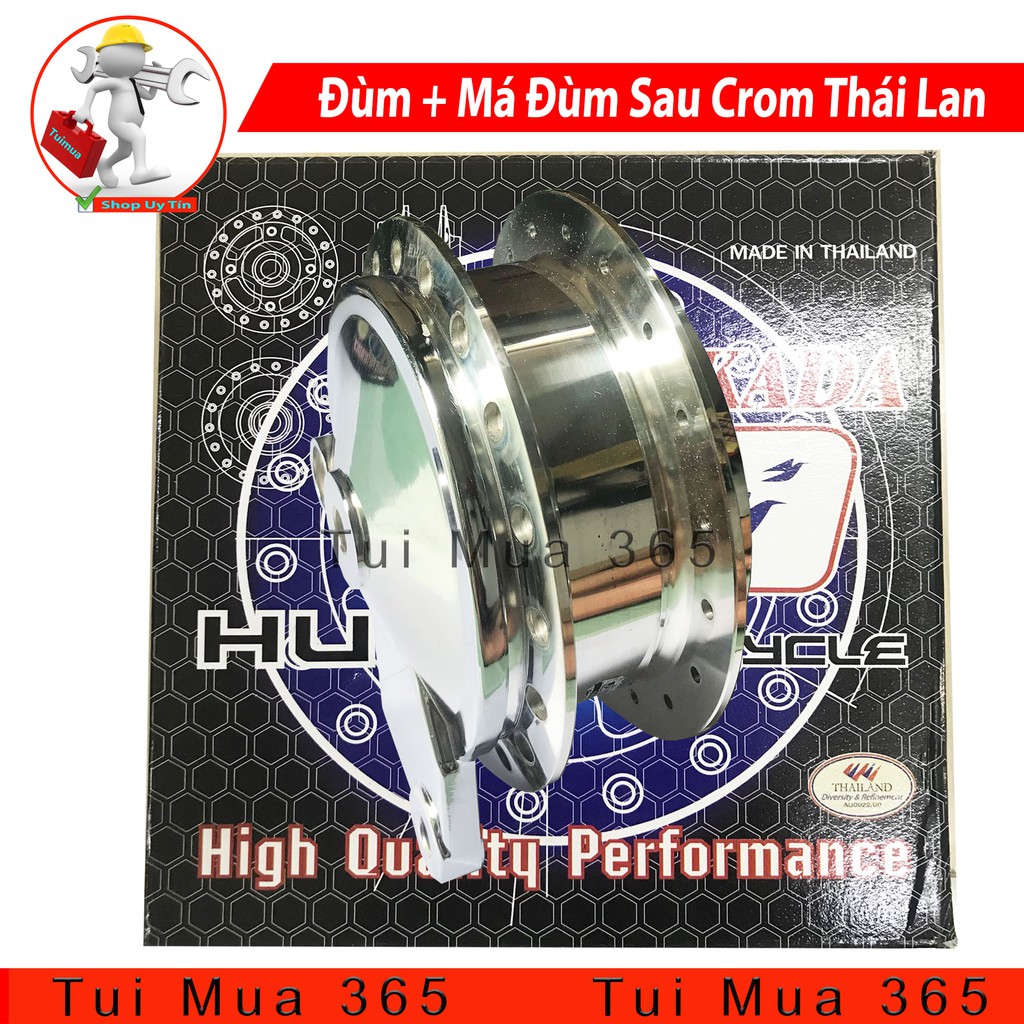 Combo Đùm và Má Đùm Bánh Sau Mạ Crom Xe Dream, Wave, Wave RS, Future, Thắng Đùm ( Thái Lan )