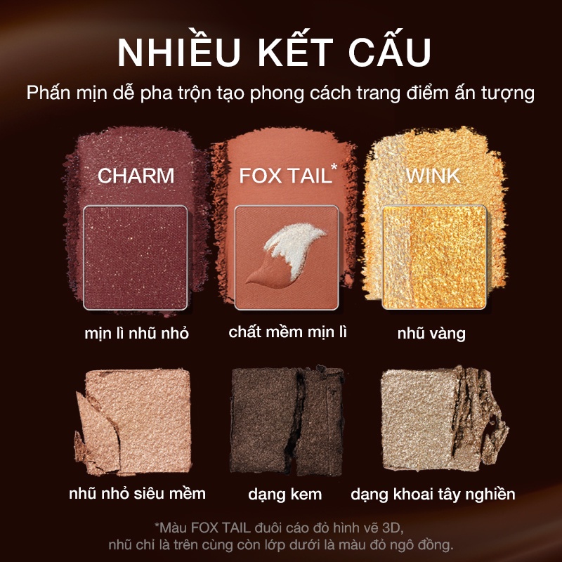 Bảng Phấn Mắt PERFECT DIARY 12 Màu Ánh Kim Mịn Kèm Cọ (PD003)