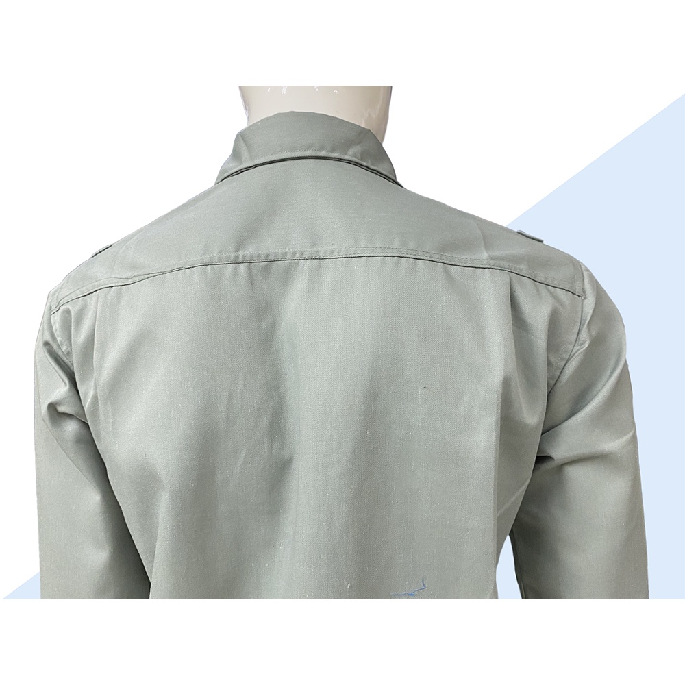 Bộ Bảo Hộ Lao Động Kaki Dài Tay Loại Dày Dặn Màu Ghi,Quần Áo Bảo Hộ Lao Động Ocean Uniform