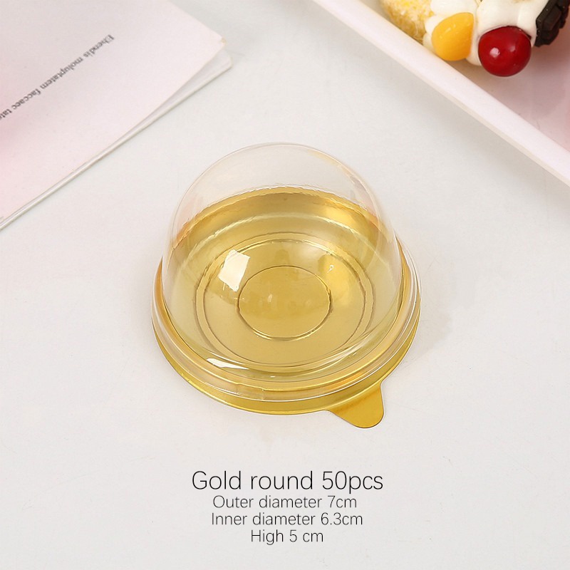 Hộp Nhựa Trong Suốt Đựng Bánh Tráng Miệng Hình Tròn/Vuông