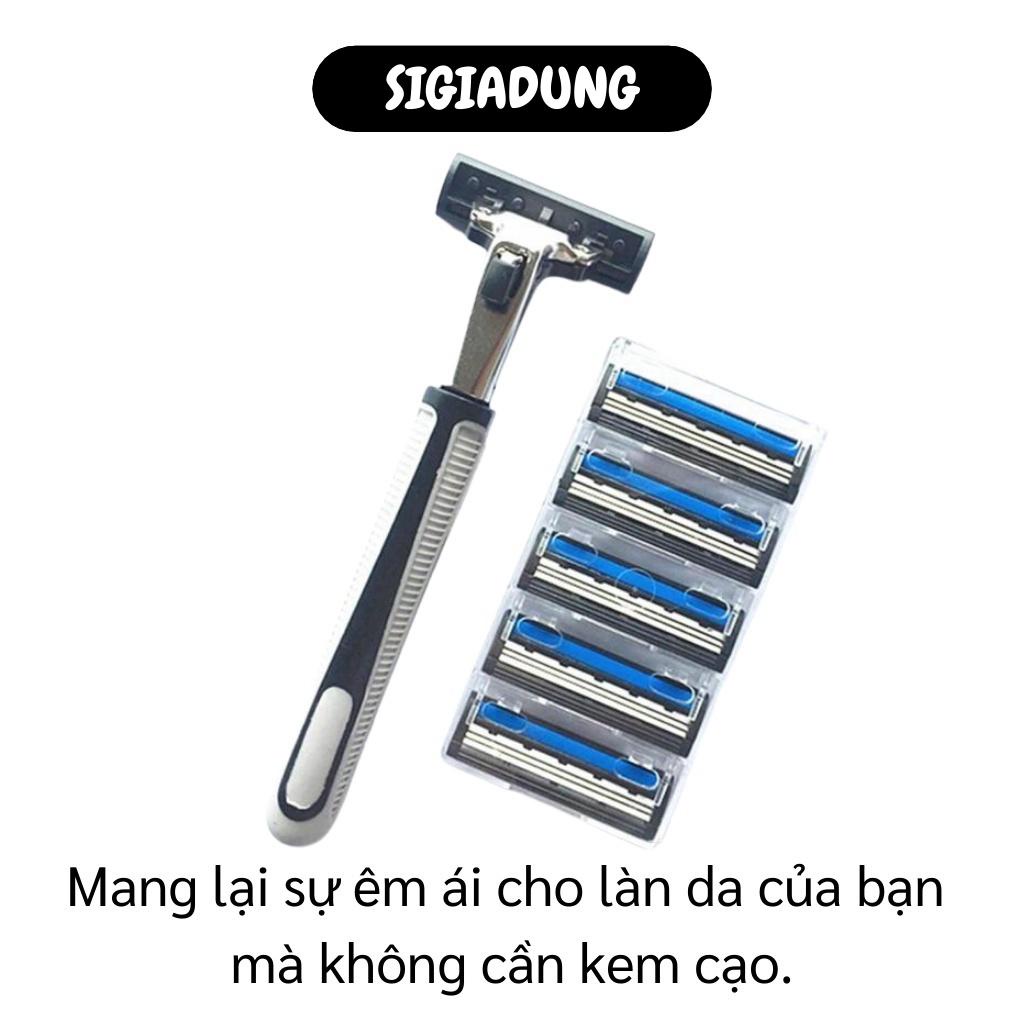 [SALE] Dao Cạo Râu - Bộ Cạo Râu Kèm 5 Lưỡi Dao Kép Thông Minh, Thay Đầu Tiện Lợi, Sắc Bén 5242