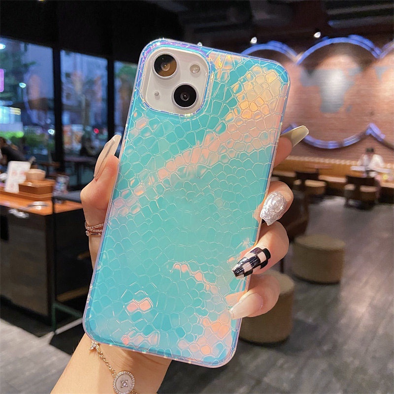 Ốp Điện Thoại TPU Mềm Màu Laser Gradient Sang Trọng Cho iPhone 12 13 Pro Max 13 Mini