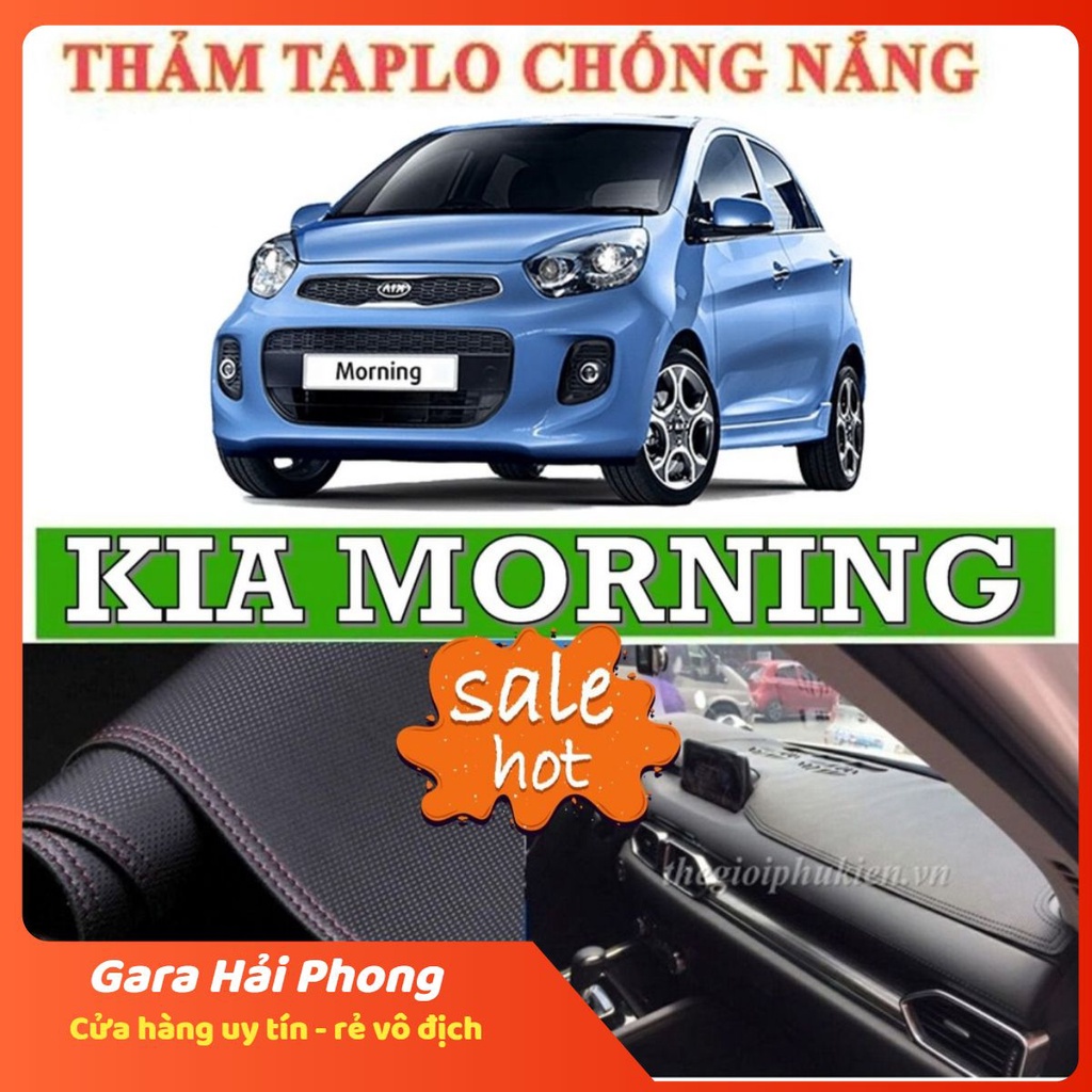 Thảm phủ taplo da KiA Morning dập vân cacbon chống nóng cao cấp