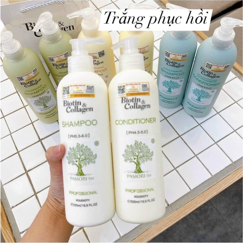 Dầu gội, xả OGX Biotin & Collagen size to/nhỏ-Vanhcosmetics