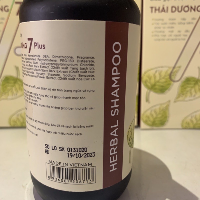 Dầu gội Thái dương 7 Plus từ thảo dược - chai 250ml có vòi tiện dụng - Mẫu mới