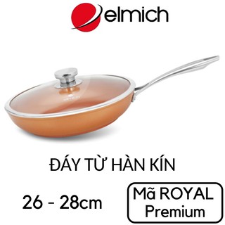 Chảo chống dính phủ sứ ❤Đáy từ Full Induction❤Có Nắp❤ Elmich Royal Deluxe Premium 117x