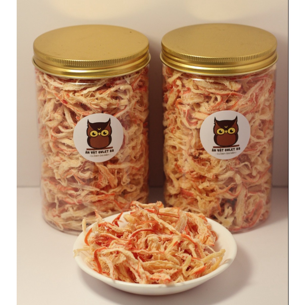 Khô Mực Xé Hấp Nước Dừa Hộp 200gr Món Ngon Tại Ăn Vặt Owlet 88