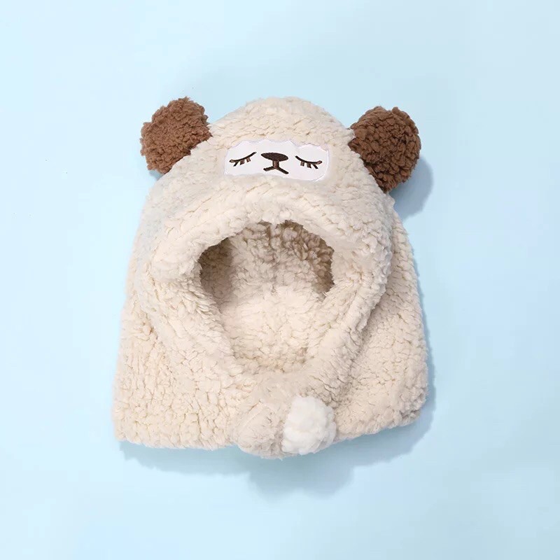 Mũ lông cừu siêu ấm cho bé trai bé gái sale 88k