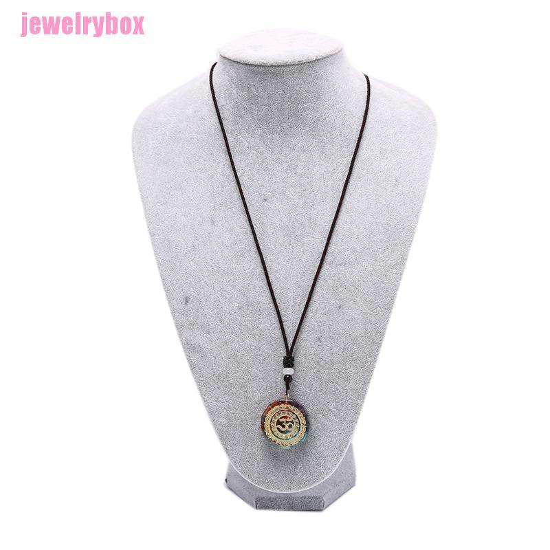 [JX]  Orgonite Pendant Om Necklace Chakra Healing Energy Meditation Jewelry Handmade