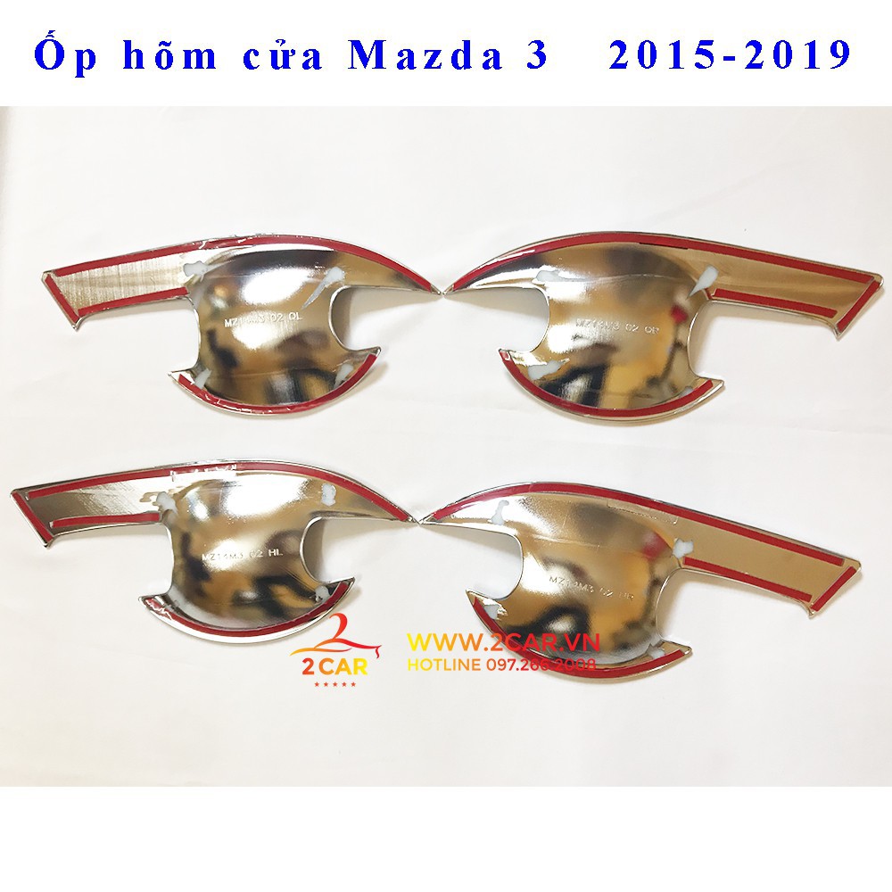 Bộ ốp tay + hõm cửa xe Mazda 3 2018-2019