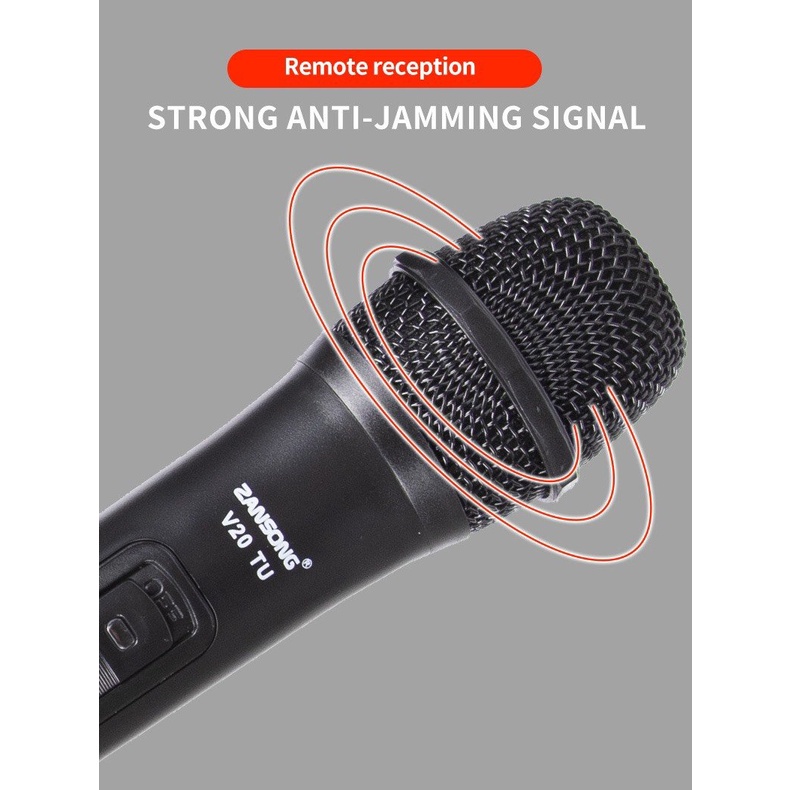 Combo 2 Micro Karaoke Bluetooth Không Dây Song Ca V20 - Âm vang có ECHO - Thu Âm Nhạy - Không Bị Rè Hú