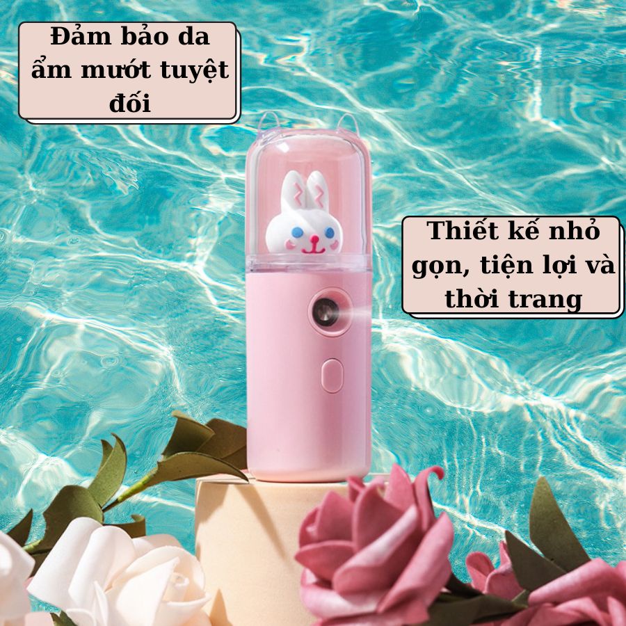 Máy Xịt Khoáng Mini Phun Sương Cấp Ẩm Cho Da Mịn Màng Hình Thú Nhiều Màu Sắc Dễ Thương Kích Cỡ Nhỏ Gọn Bỏ Túi Tiện Lợi