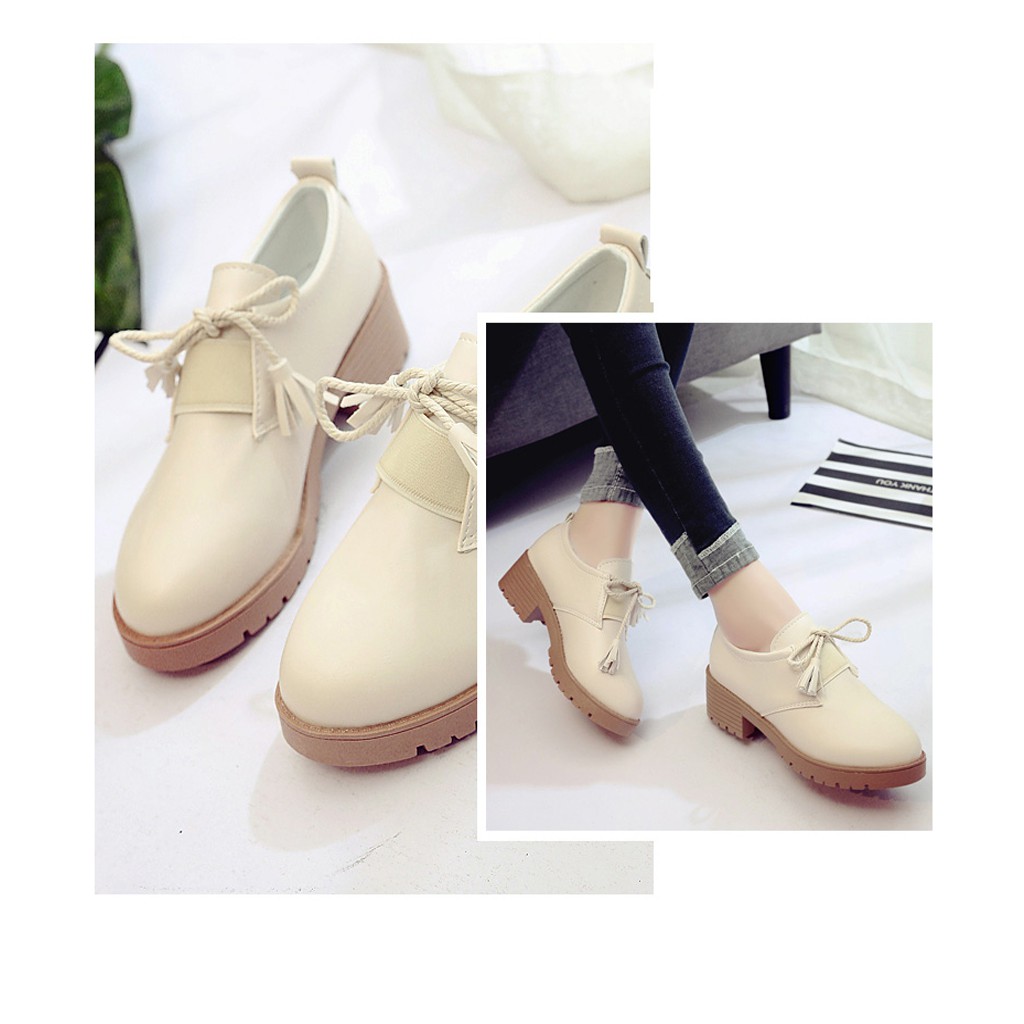 Giày Oxford Nữ Gót Vuông Cao 4,5cm Da Mềm Phong Cách Nữ Tính Tiểu Thư ST50 - Mery Shoes | BigBuy360 - bigbuy360.vn