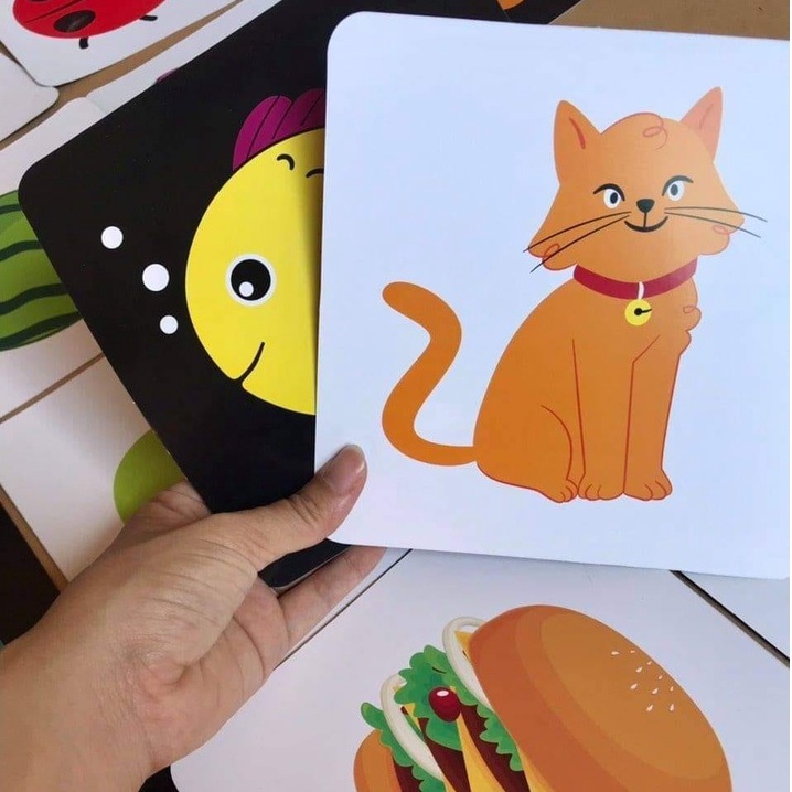 Thẻ học thông minh cho bé 0-1 tuổi - Thẻ flashcard chuẩn kích thích thị giác, phát triển trí não cho bé sơ sinh