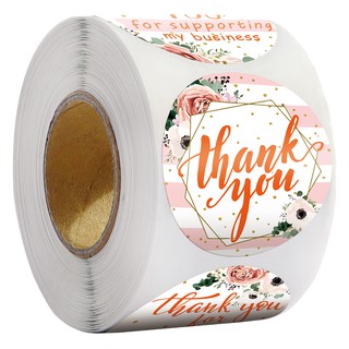 Cuộn 500 tem Sticker Thank you in Màu Tự Dính - Tem cảm ơn