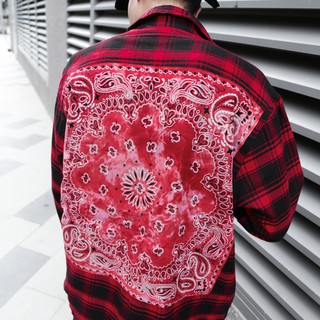 Áo Sơ Mi Flannel Khăn Badana Sọc Đỏ