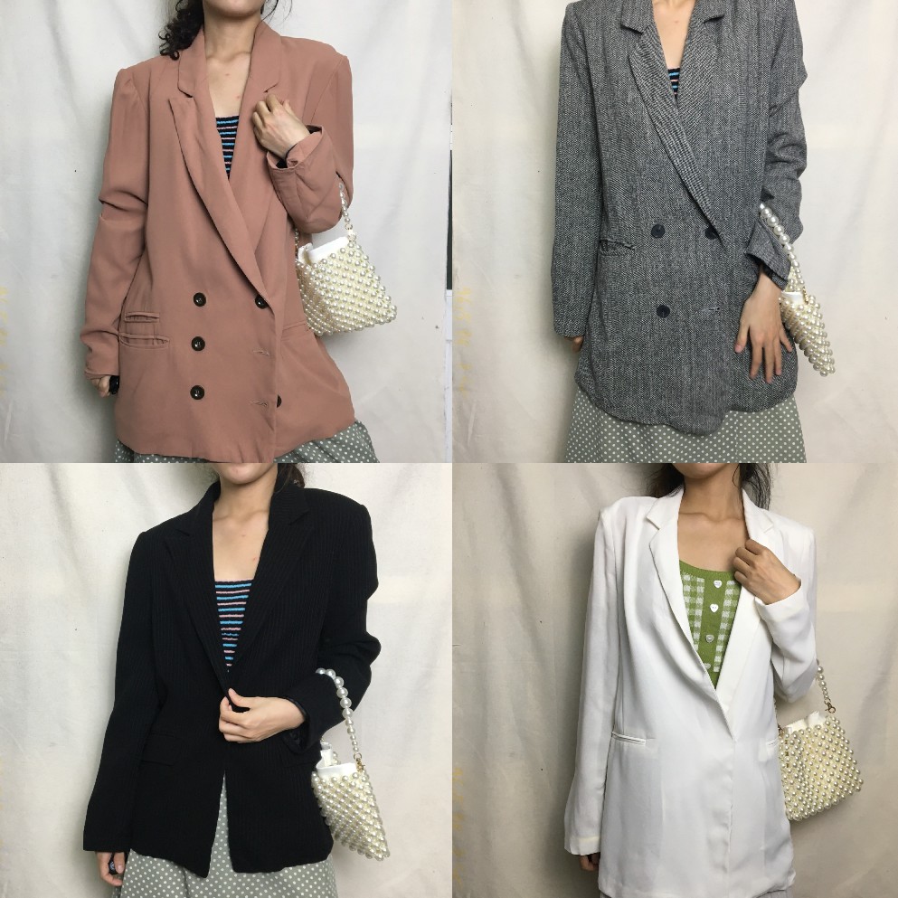 (18 mẫu) Áo khoác blazer vest kiểu nữ dáng dài style ulzzang Hàn quốc hàng 2hand si tuyển