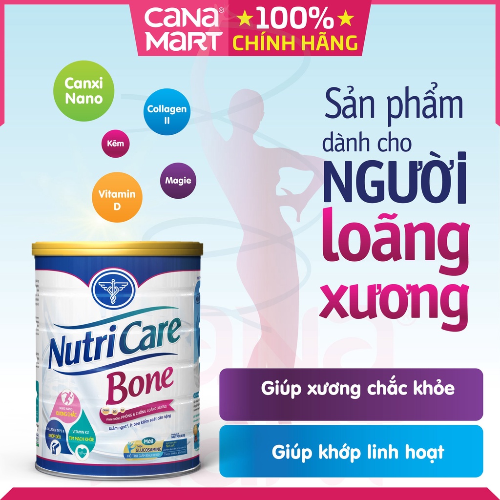 Sữa bột Nutricare Bone phòng chống loãng xương, sụn khớp cho người lớn tuổi (400gr)