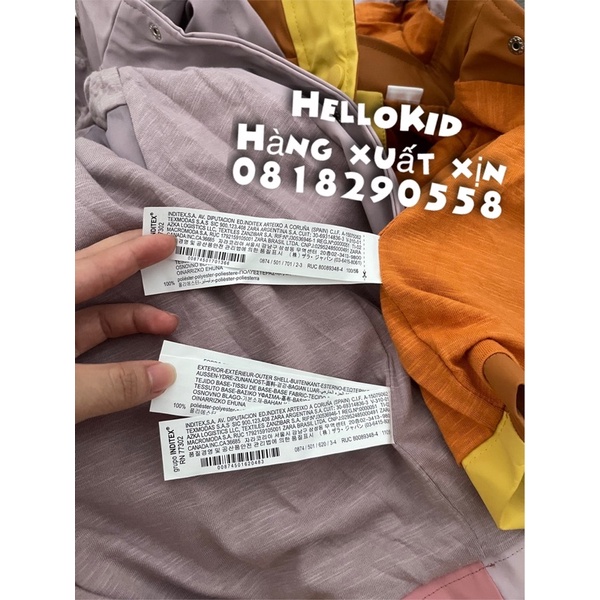 A410 - Áo khoác raincoat phối màu colourBlock bé trai&amp; bé gái