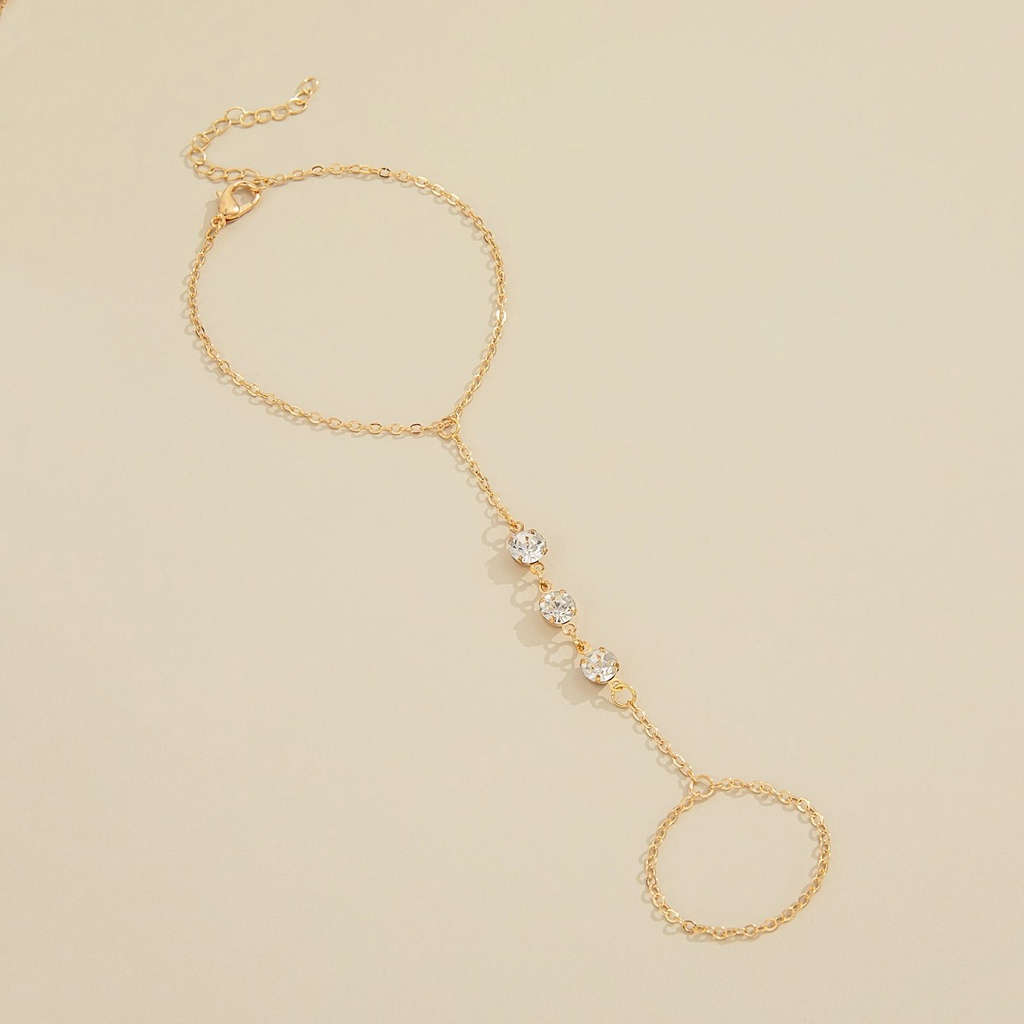 Vòng tay kèm nhẫn thiết kế đơn giản phong cách Hàn Quốc thời trang cho nữ