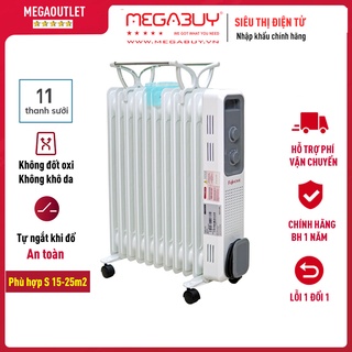 Máy sưởi dầu không khô da nhập khẩu 11 thanh sưởi Fujihome OH8411, máy sưởi ấm điện tự ngắt không đốt oxy mini
