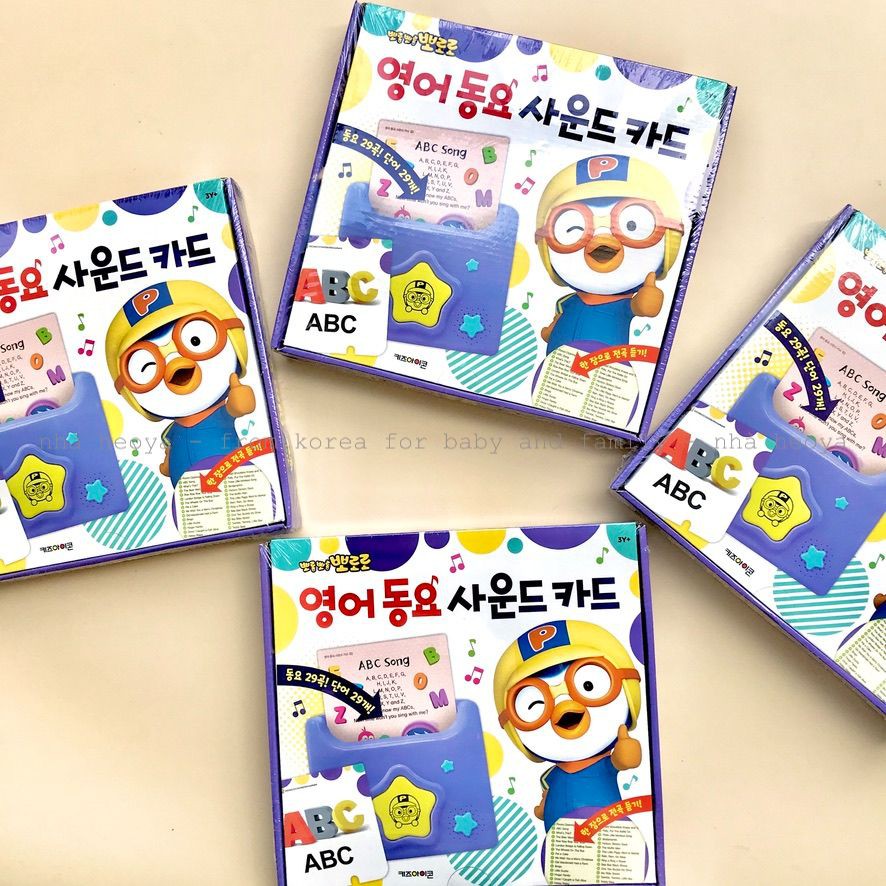 THẺ HỌC TIẾNG ANH PORORO VÀ THẺ TAYO ENGLISH SOUND CARD HÀN QUỐC