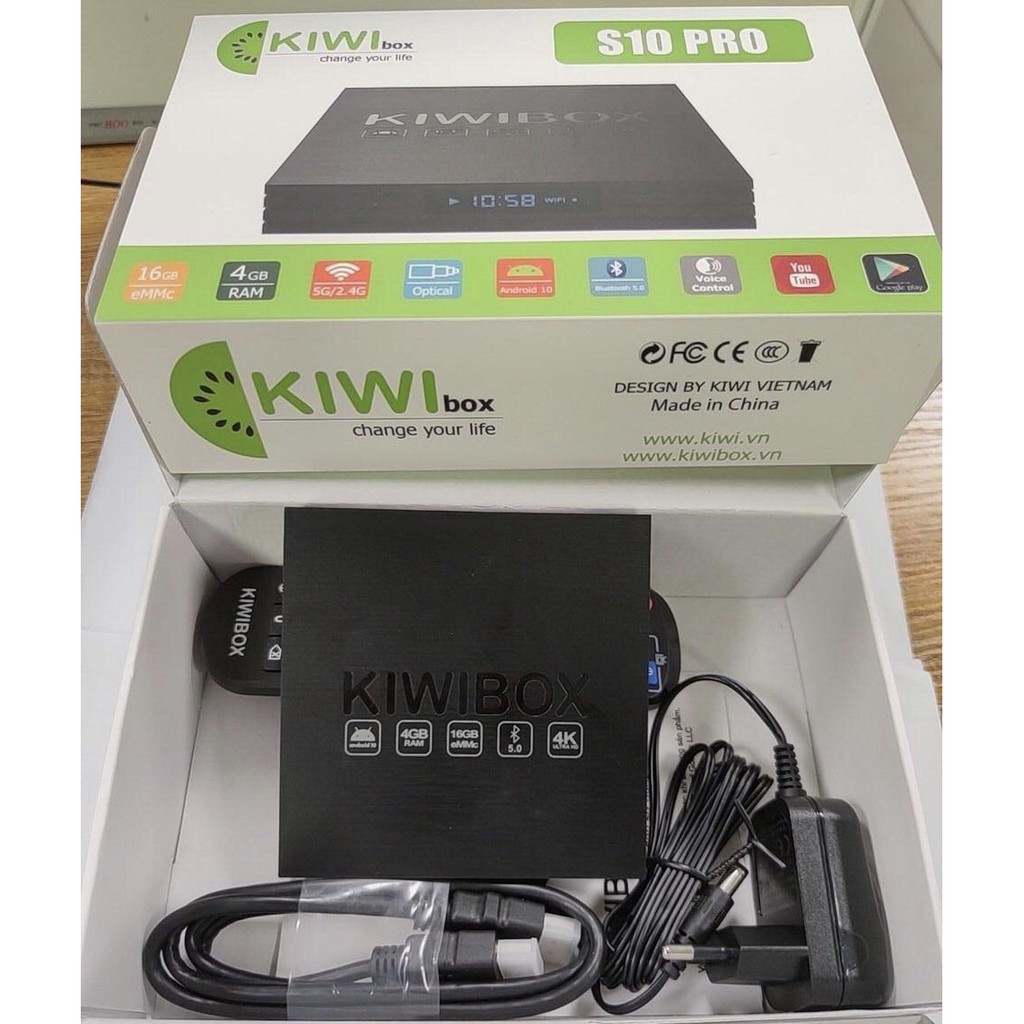 Android TV box Kiwibox S10 Pro cao cấp chính hãng